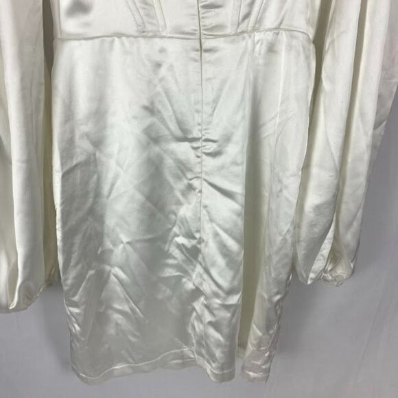 Princess Polly Shirly Mini Dress White Puffy Sleeve Women's‎ Sz. 2 - Picture 7 of 9